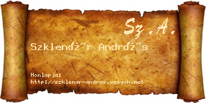 Szklenár András névjegykártya