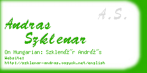 andras szklenar business card